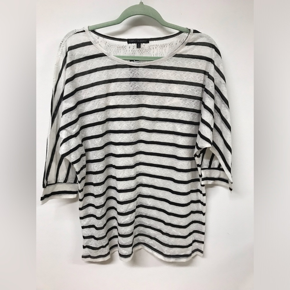 Women's 3/4 Sleeve Stripe Printed Long Top T Shirt Clothing Blouse Dress Top
